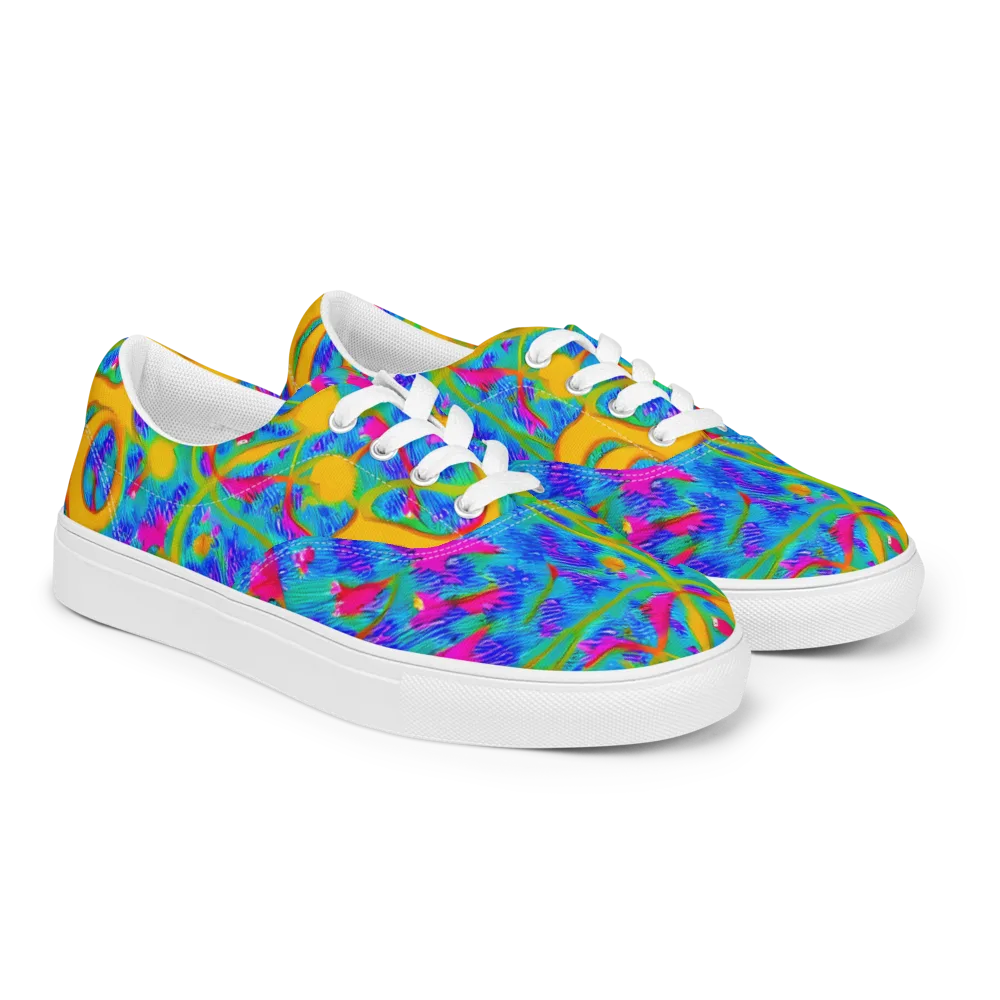 Vivid Mirage on Men's Lace-Up Canvas Shoes — Right Front