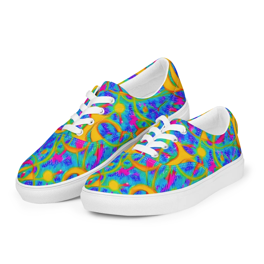 Vivid Mirage on Men's Lace-Up Canvas Shoes — Left Front