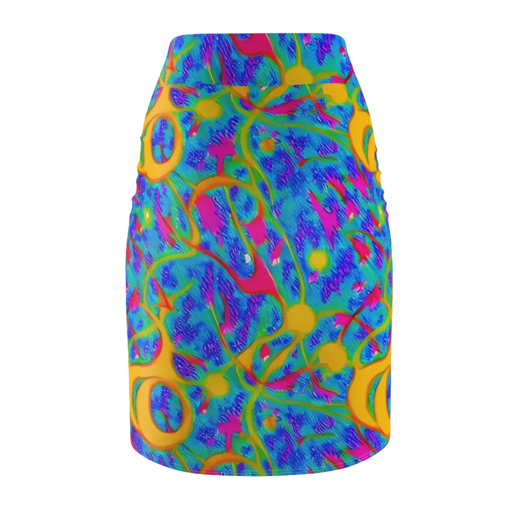Vivid Mirage on Pencil Skirt — Back
