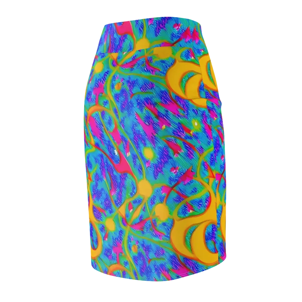 Vivid Mirage on Pencil Skirt — Back Side