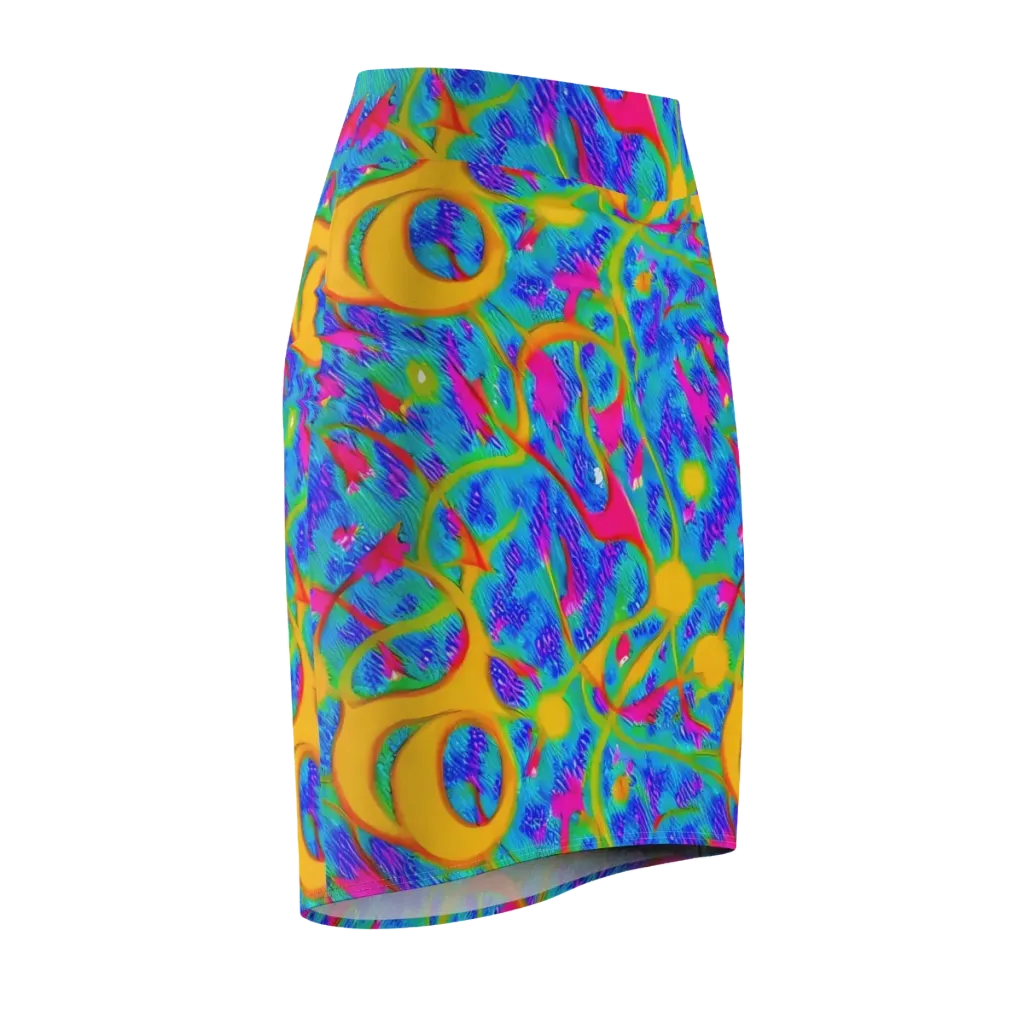 Vivid Mirage on Pencil Skirt — Front Side