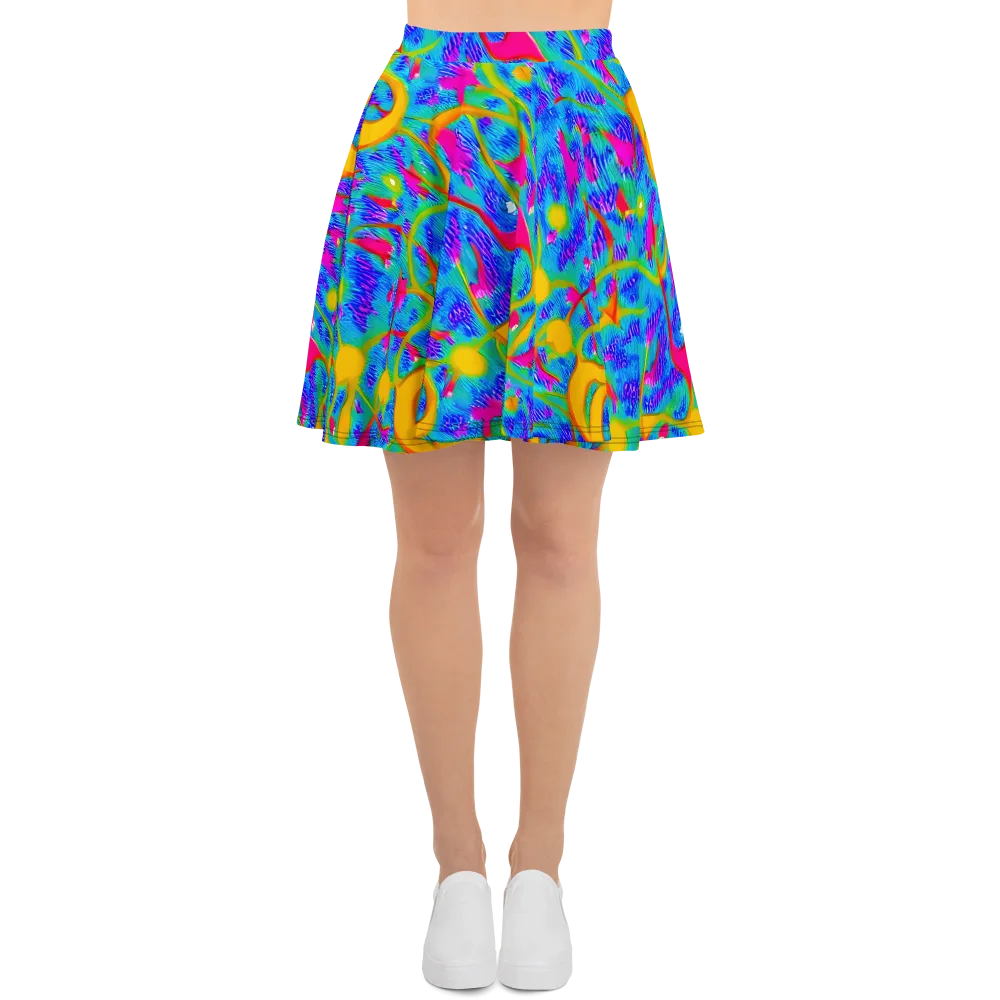 Vivid Mirage on Skater Skirt — Front
