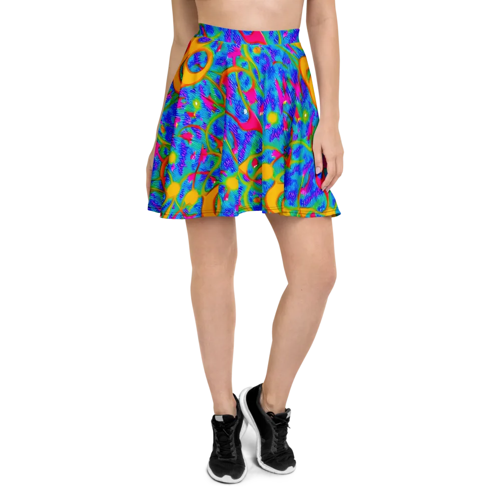 Vivid Mirage on Skater Skirt — Front