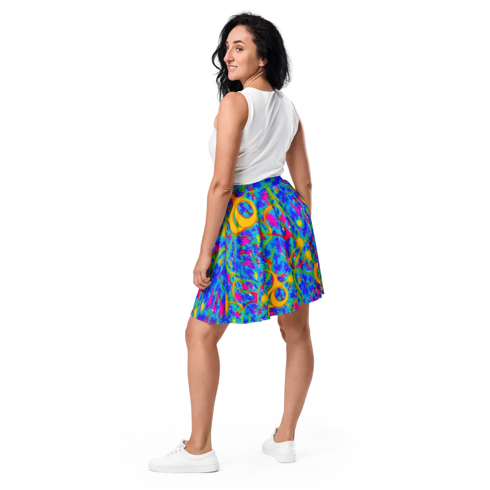 Vivid Mirage on Skater Skirt — Back
