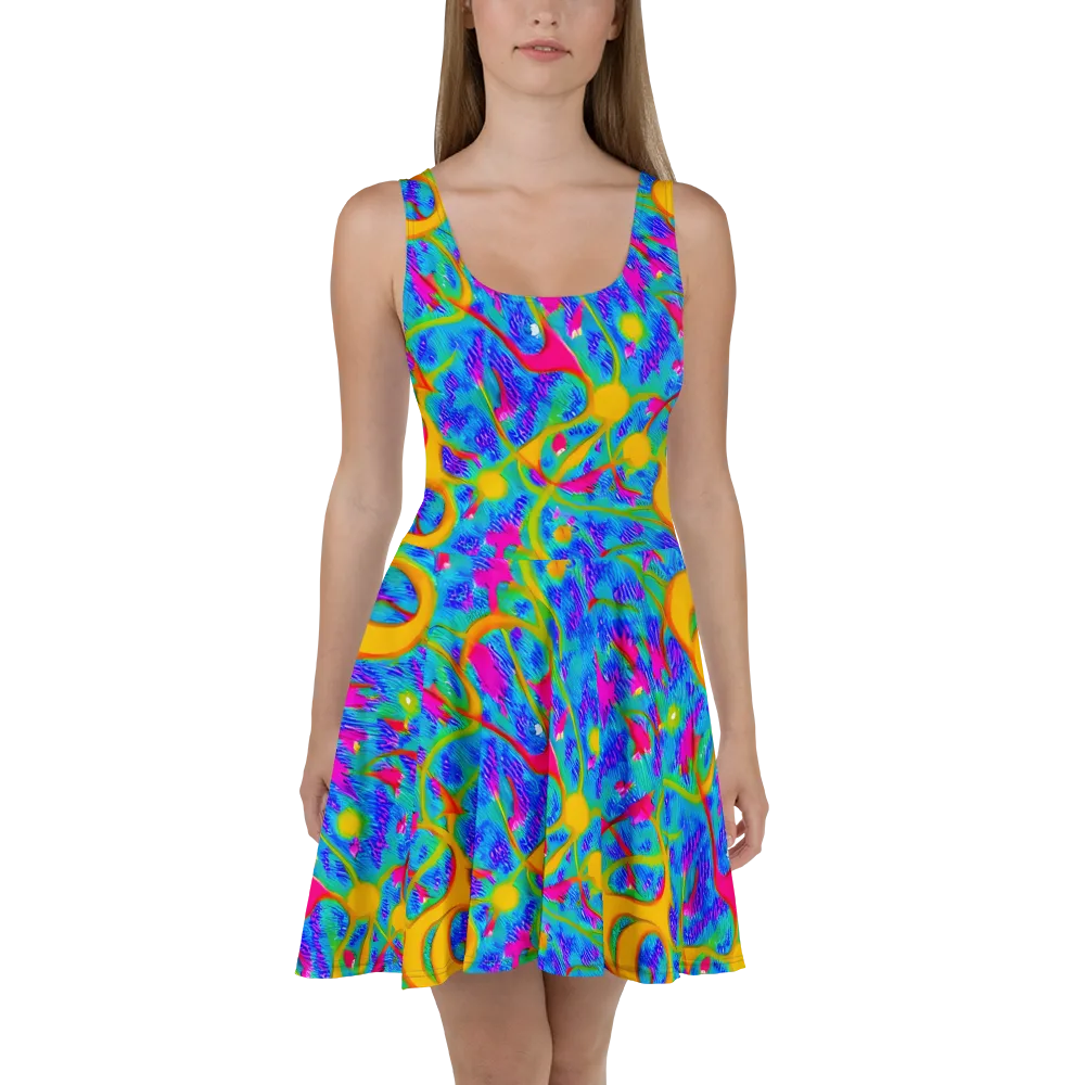 Vivid Mirage on Skater Dress — Front