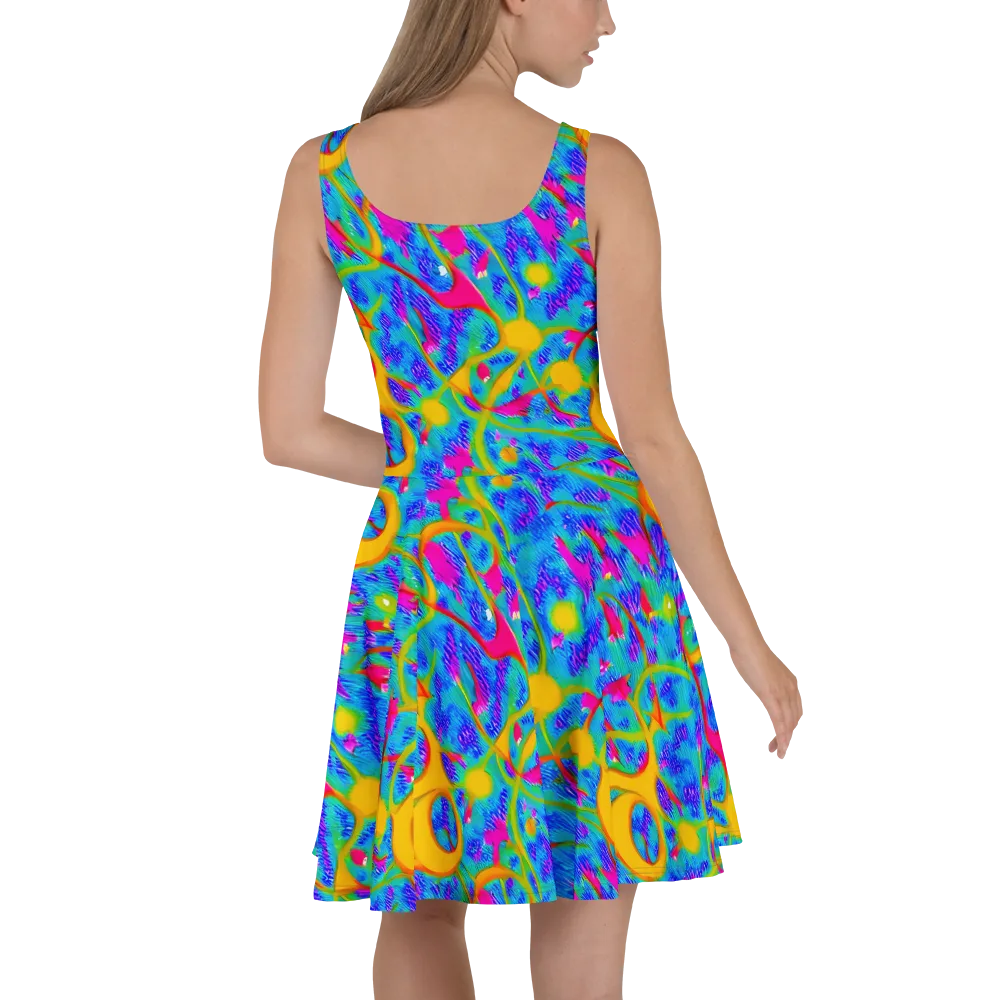 Vivid Mirage on Skater Dress — Back