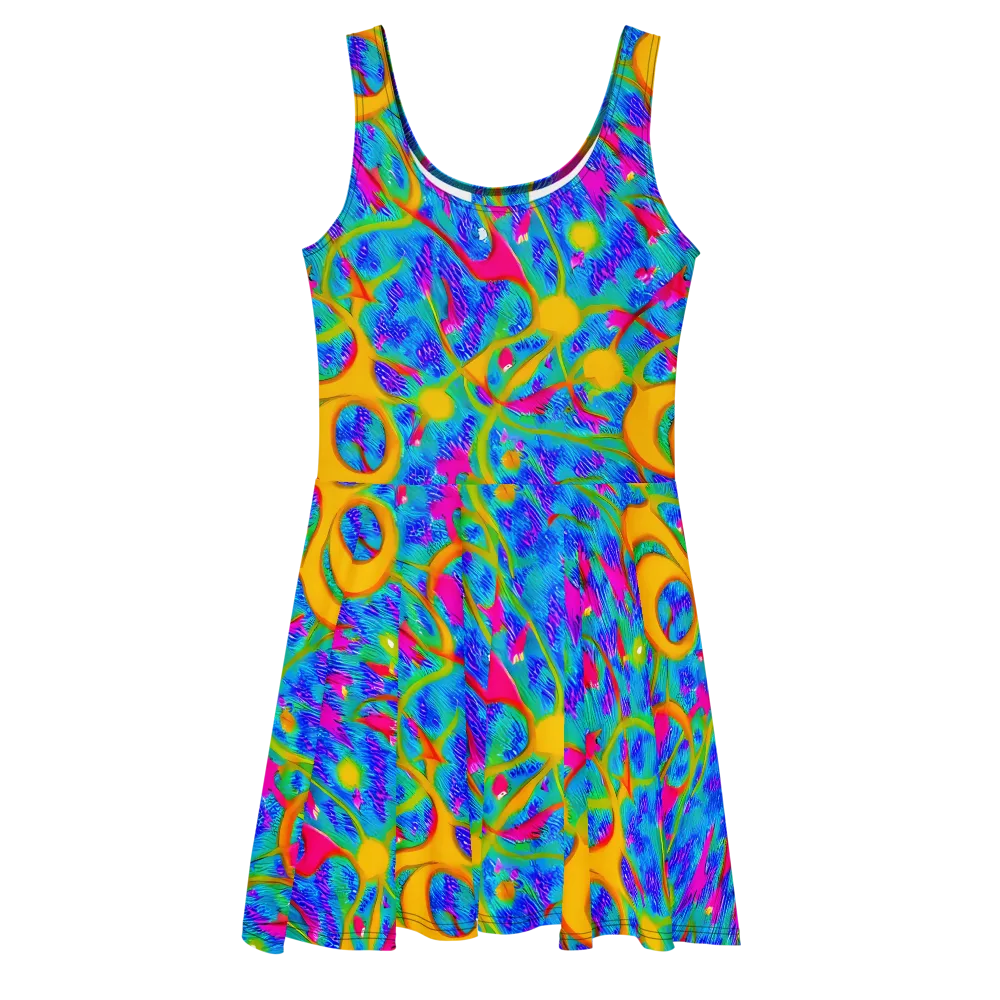 Vivid Mirage on Skater Dress — Front