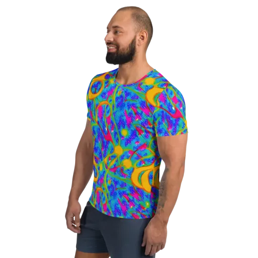 Vivid Mirage on a Men's Athletic T-Shirt