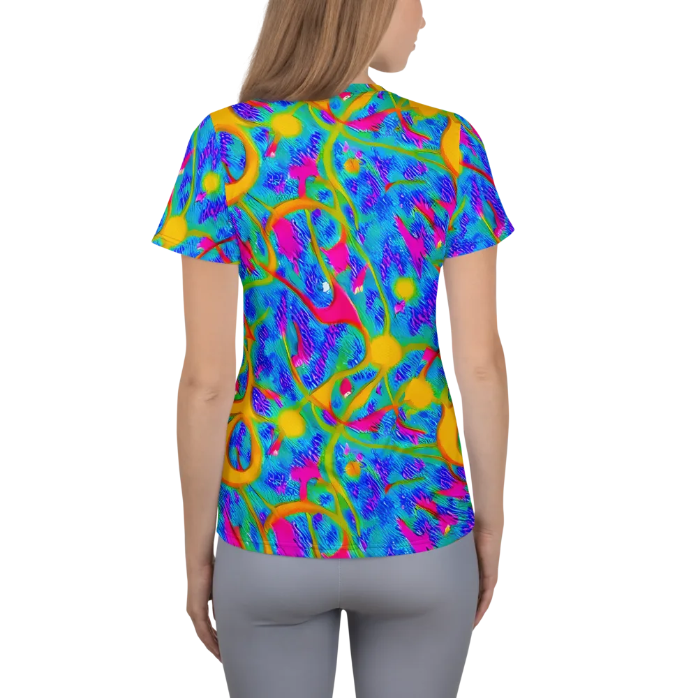 Vivid Mirage on Women's Athletic T-Shirt — Back