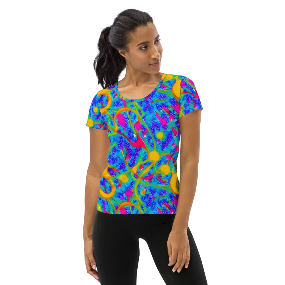 Vivid Mirage on Women's Athletic T-Shirt — Front