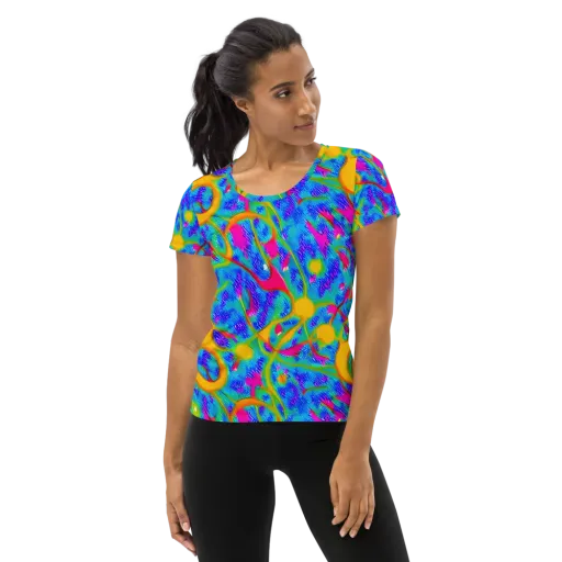 Vivid Mirage on a Women's Athletic T-Shirt