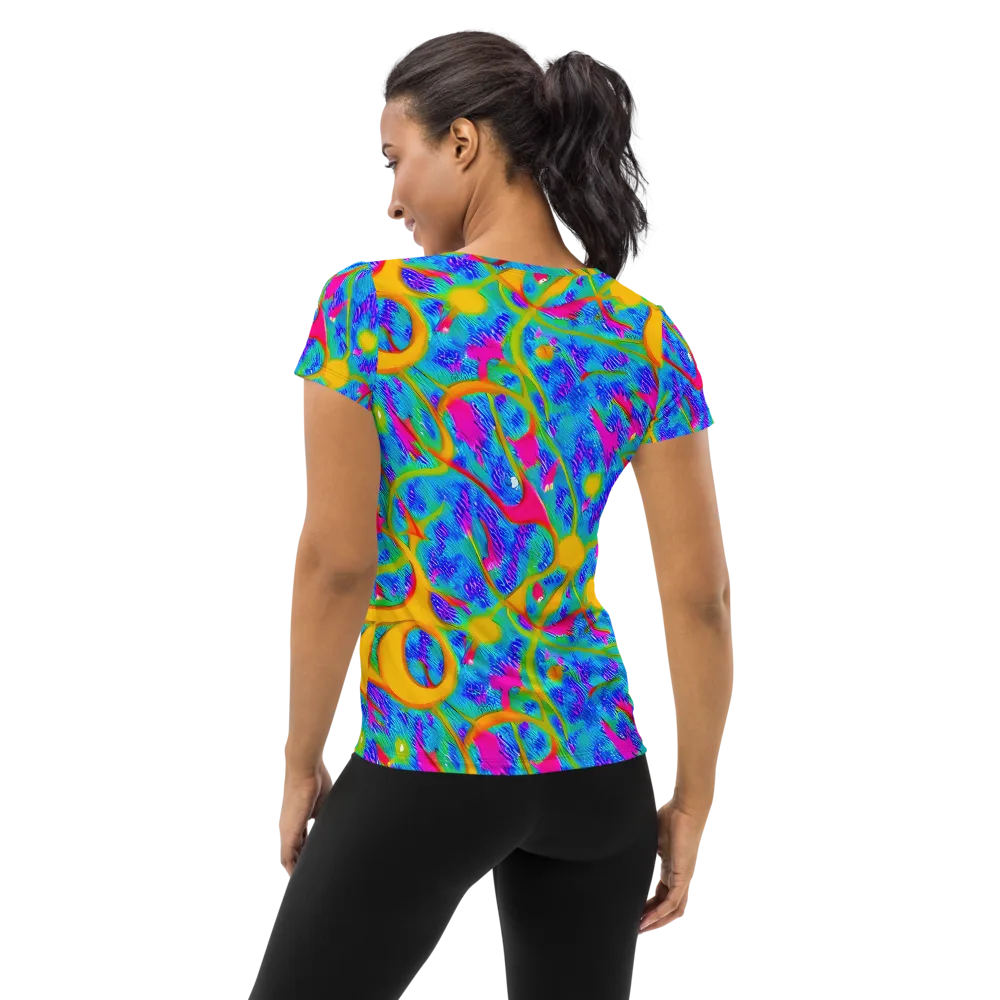 Vivid Mirage on Women's Athletic T-Shirt — Back