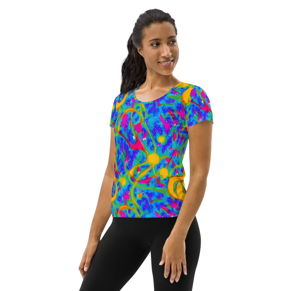 Vivid Mirage on Women's Athletic T-Shirt — Left
