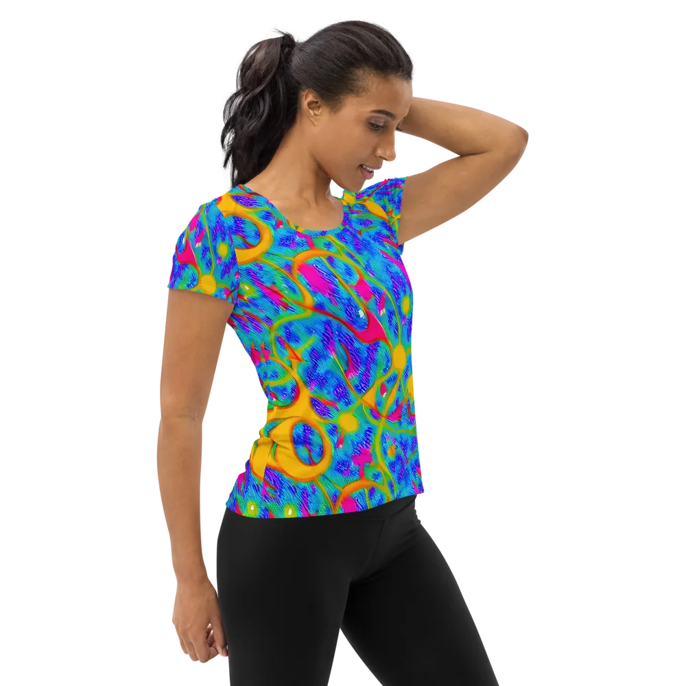 Vivid Mirage on Women's Athletic T-Shirt — Right