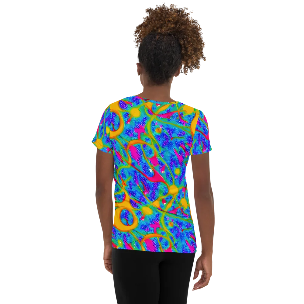Vivid Mirage on Women's Athletic T-Shirt — Back