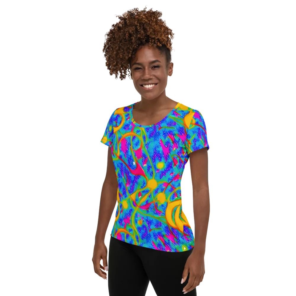 Vivid Mirage on Women's Athletic T-Shirt — Left