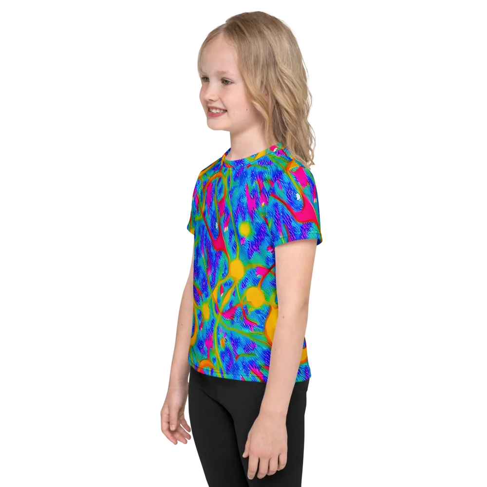 Vivid Mirage on Kids Crew Neck T-Shirt — Left