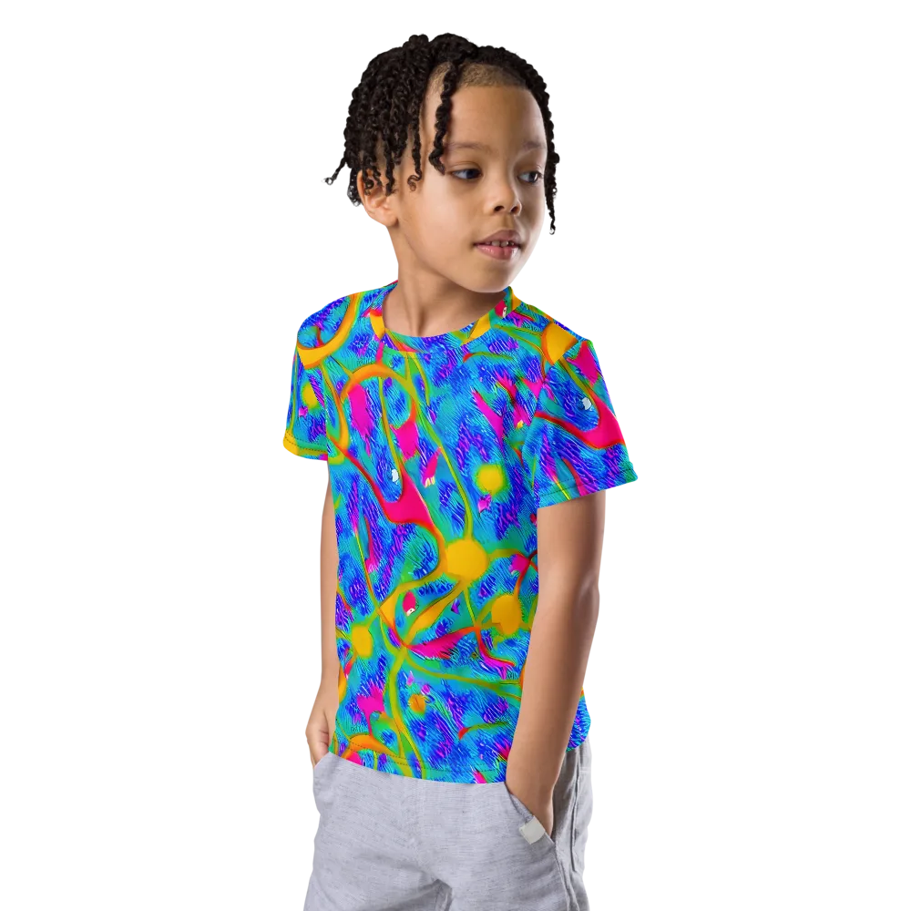 Vivid Mirage on Kids Crew Neck T-Shirt — Left Front