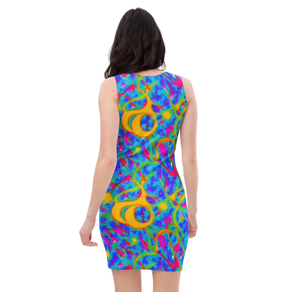 Vivid Mirage on Bodycon Dress — Back