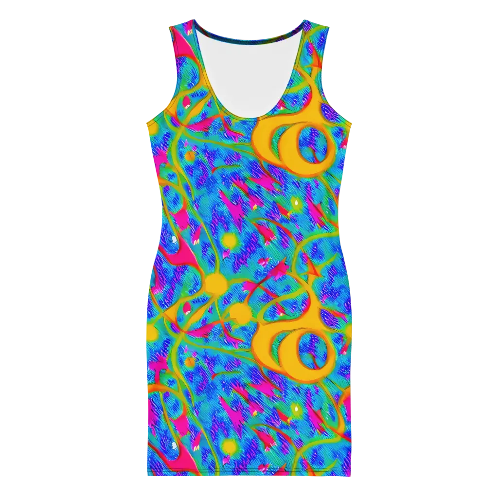 Vivid Mirage on Bodycon Dress — Front