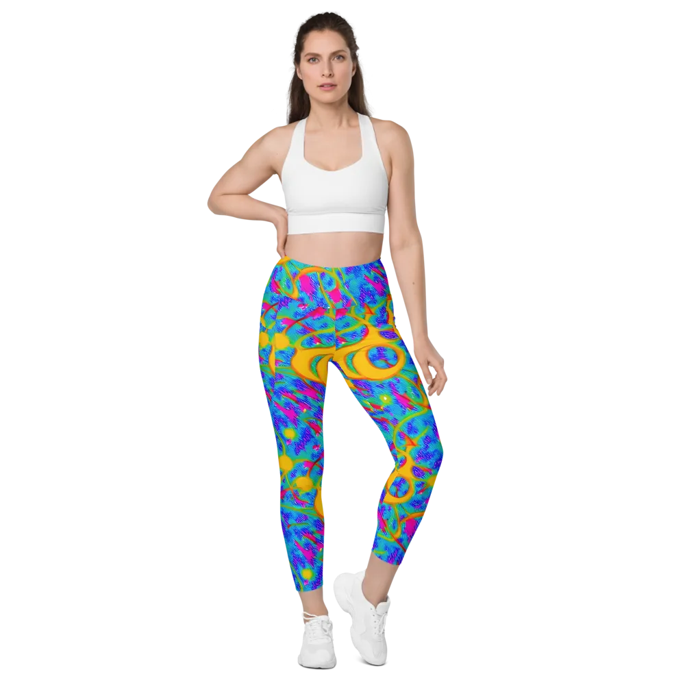 Vivid Mirage on Leggings with Pockets — Front