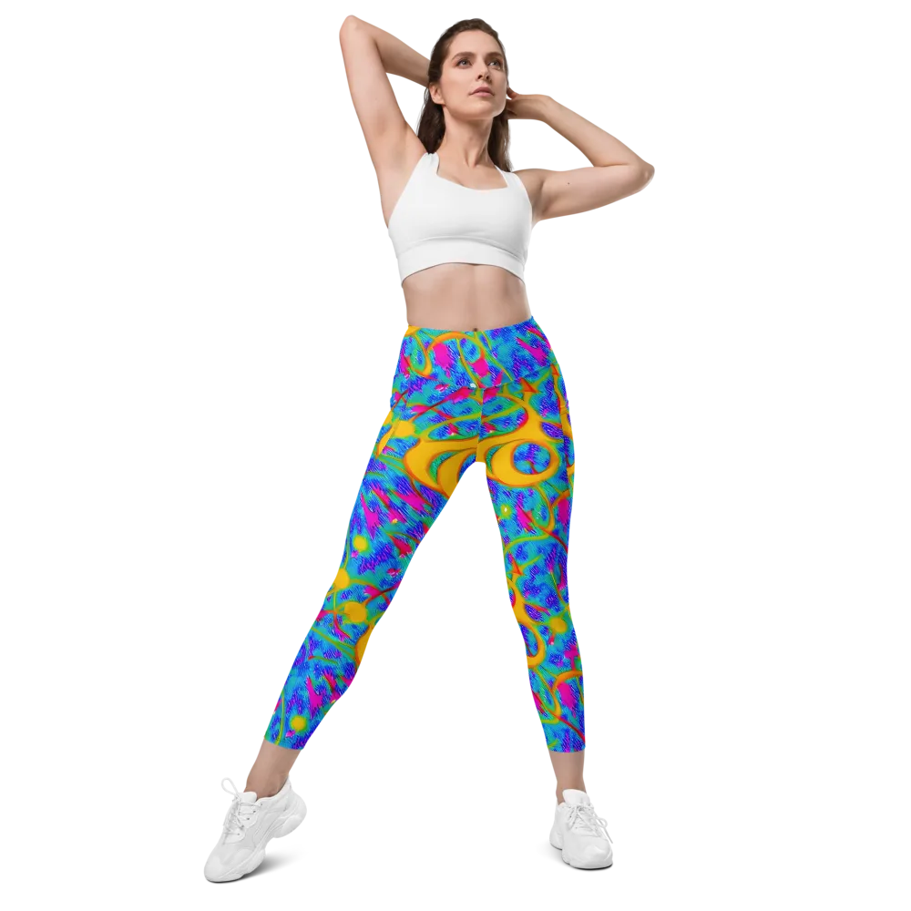 Vivid Mirage on Leggings with Pockets — Front