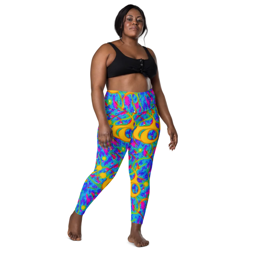 Vivid Mirage on Leggings with Pockets — Front