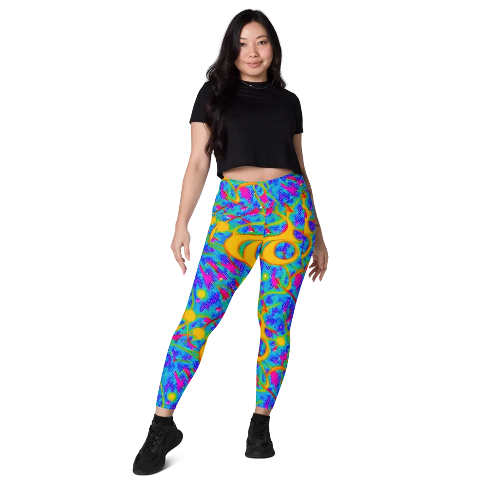 Vivid Mirage on Leggings with Pockets — Front