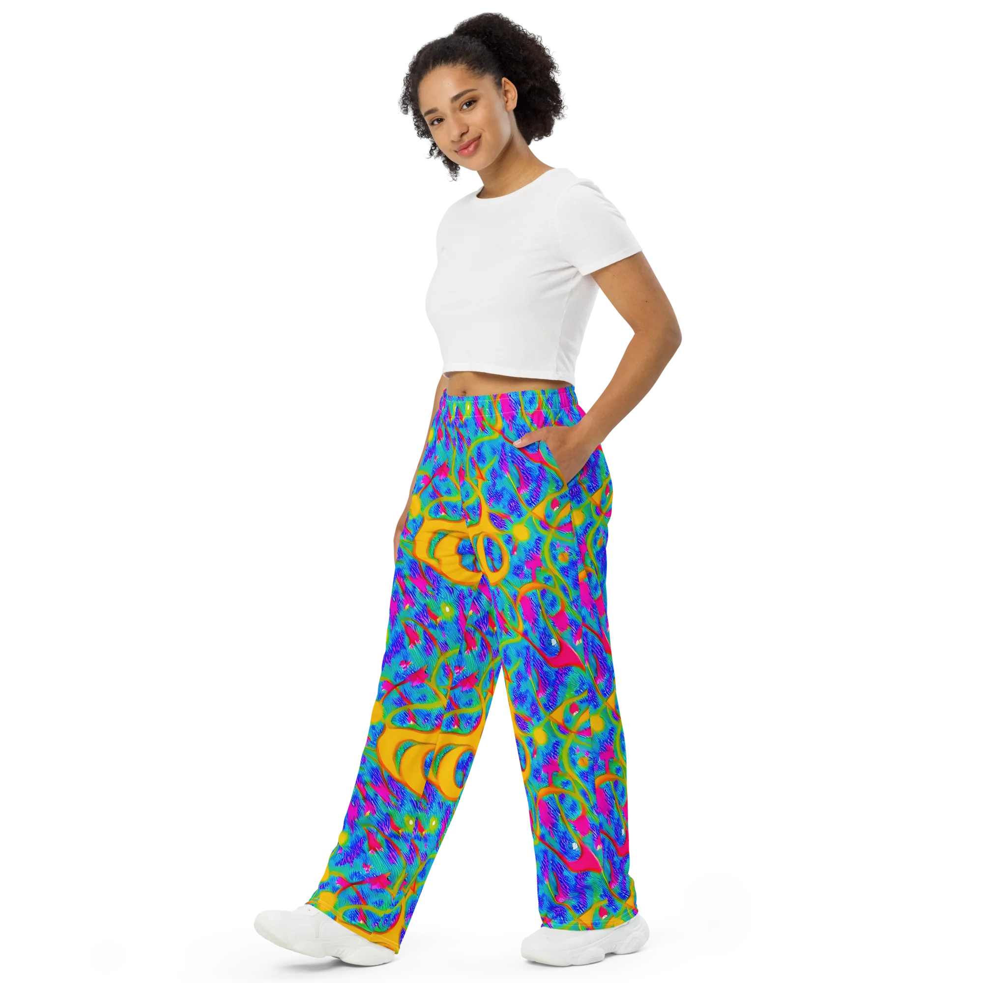 Vivid Mirage on Wide-Leg Pants — Left Front