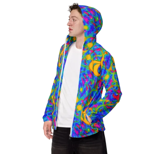 Vivid Mirage on a Men's Windbreaker