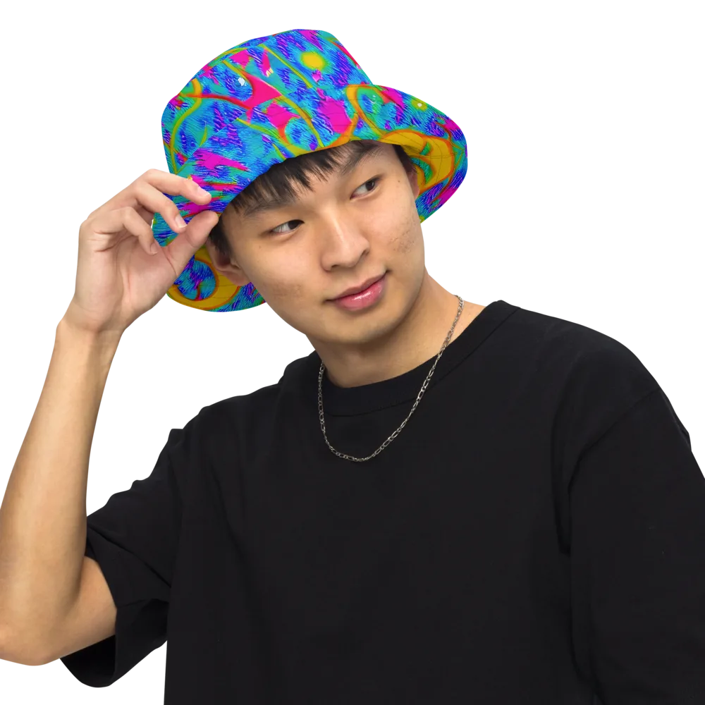 Vivid Mirage on Reversible Bucket Hat — Front Inside