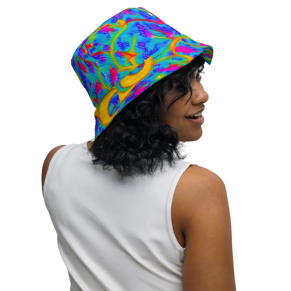 Vivid Mirage on Reversible Bucket Hat — Right Outside
