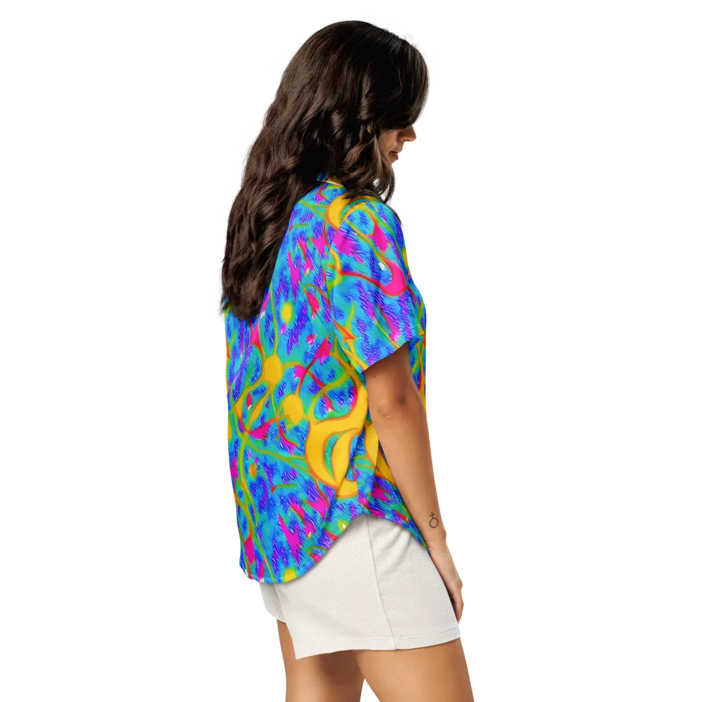 Vivid Mirage on Women's Short Sleeve Pajama Top — Right Back