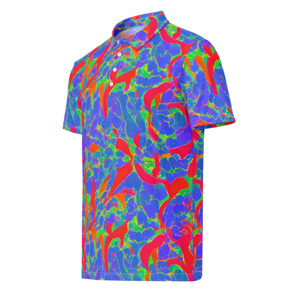 Ultraviolet Shards on Men's Slim Fit Polo Shirt — Left Front