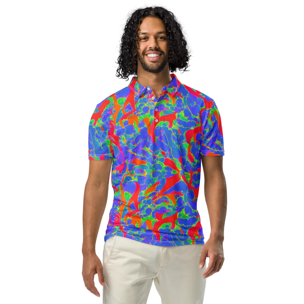 Ultraviolet Shards on Men's Slim Fit Polo Shirt — Front