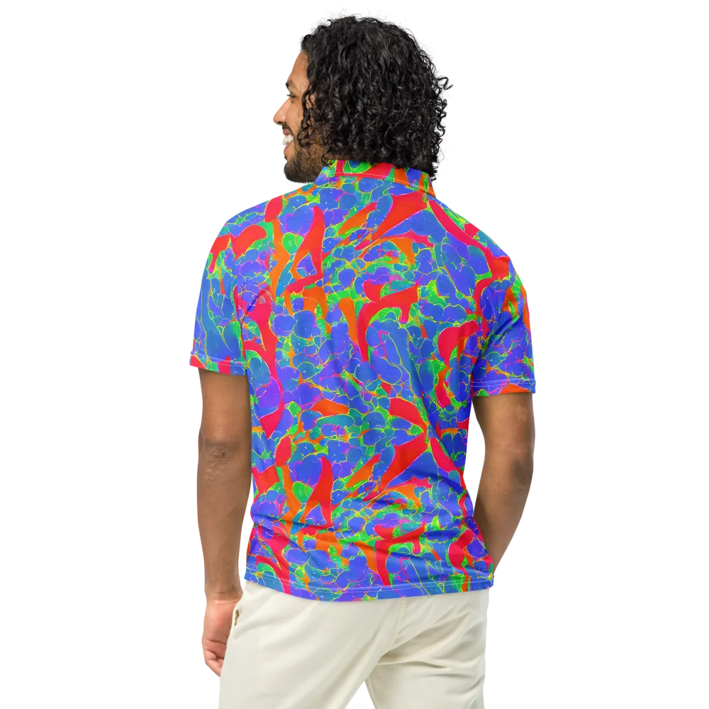 Ultraviolet Shards on Men's Slim Fit Polo Shirt — Back