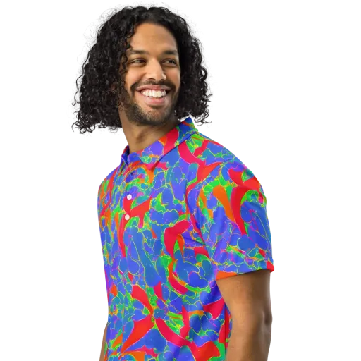 Ultraviolet Shards on a Men's Slim Fit Polo Shirt
