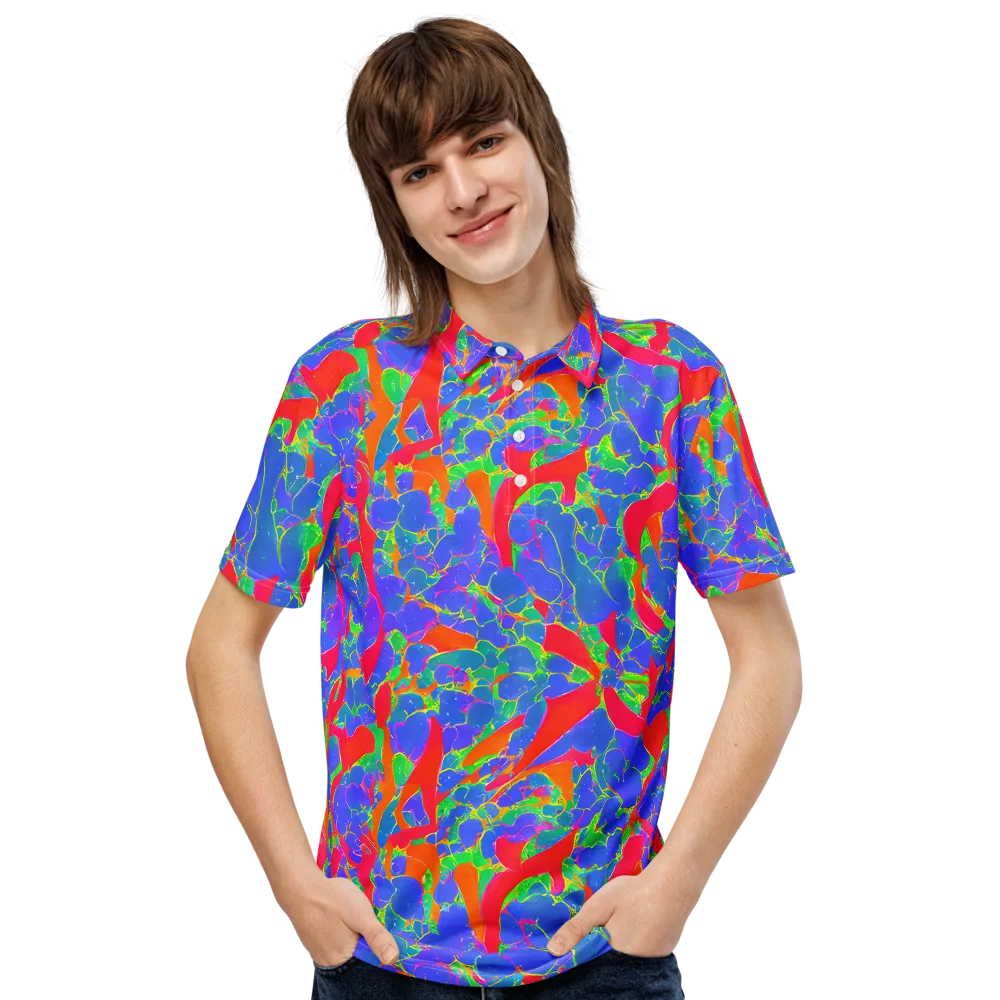 Ultraviolet Shards on Men's Slim Fit Polo Shirt — Front