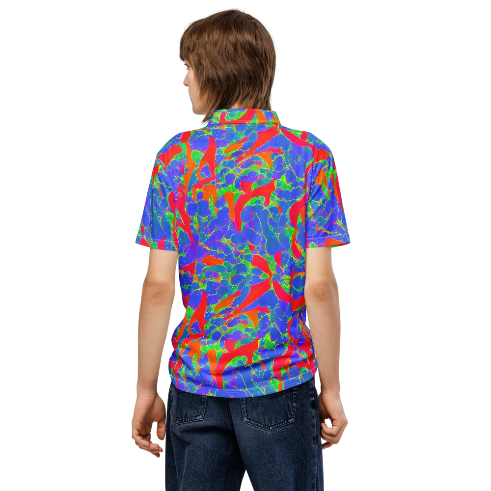 Ultraviolet Shards on Men's Slim Fit Polo Shirt — Back