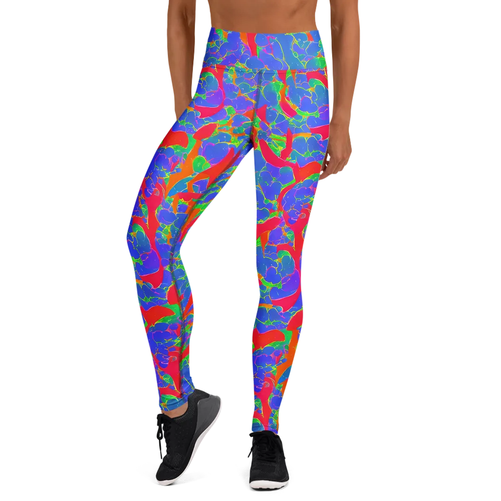 Ultraviolet Shards on Yoga Leggings — Front