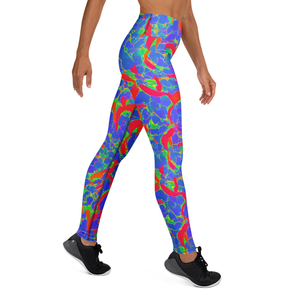 Ultraviolet Shards on Yoga Leggings — Right
