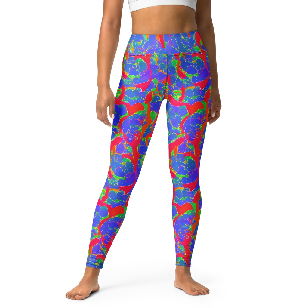 Ultraviolet Shards on Yoga Leggings — Front