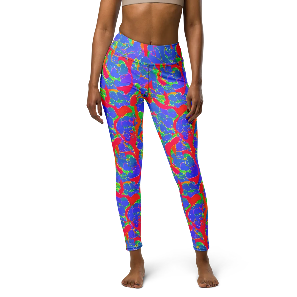 Ultraviolet Shards on Yoga Leggings — Front