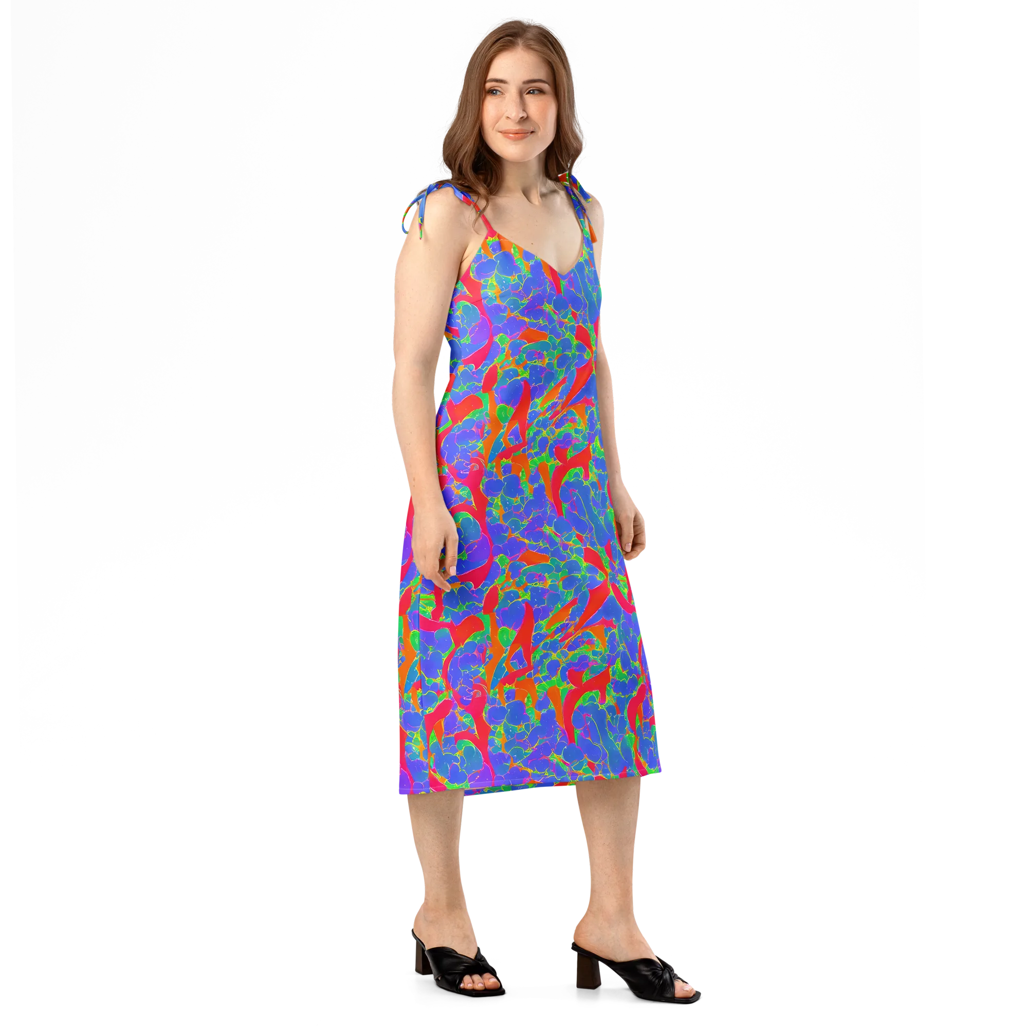 Ultraviolet Shards on Slip Dress — Right Front