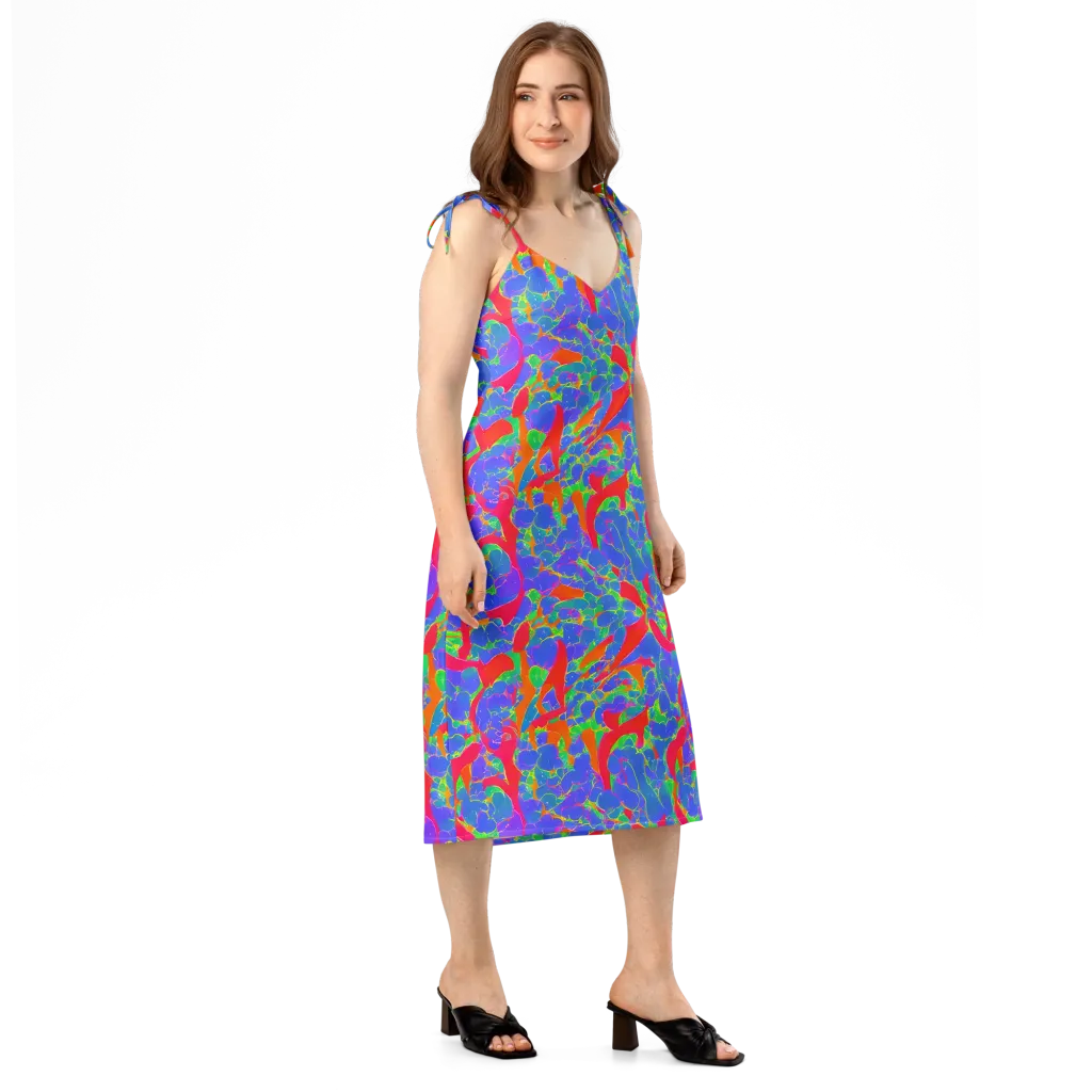 Ultraviolet Shards on Slip Dress — Right Front