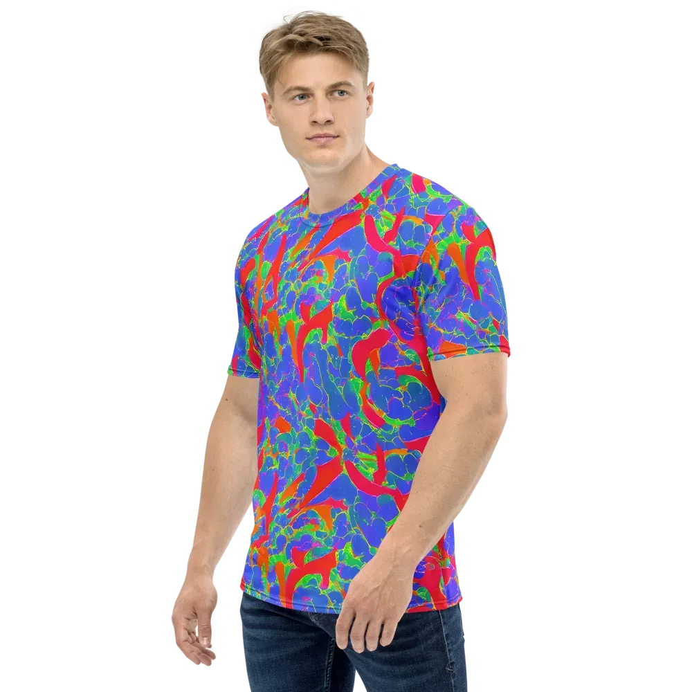 Ultraviolet Shards on Men's Crew Neck T-Shirt — Left