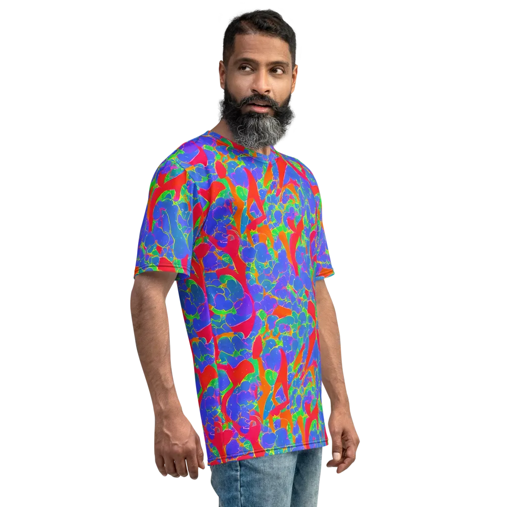 Ultraviolet Shards on Men's Crew Neck T-Shirt — Right