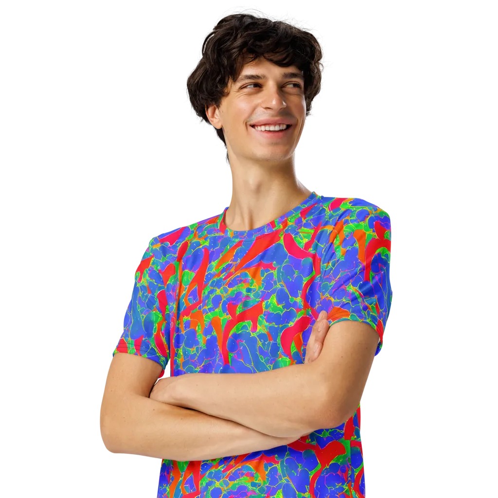 Ultraviolet Shards on Men's Crew Neck T-Shirt — Left Front