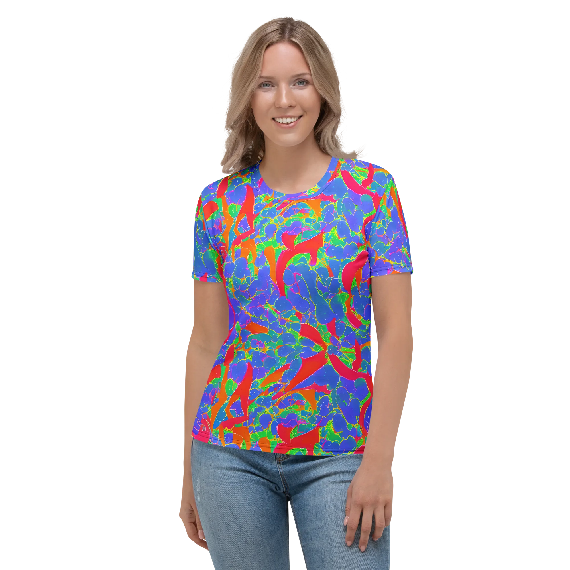 Ultraviolet Shards on Women's Crew Neck T-Shirt — Front