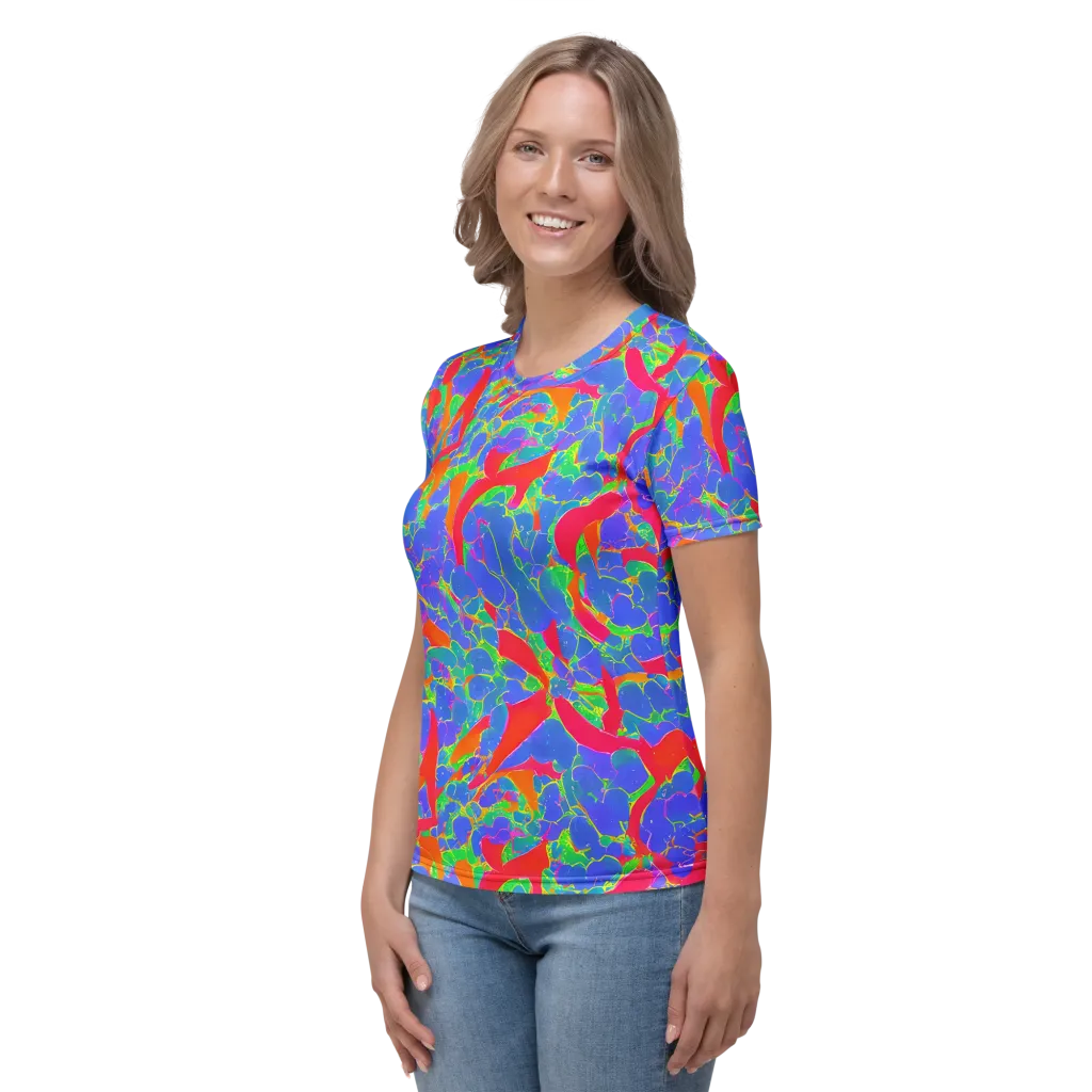 Ultraviolet Shards on Women's Crew Neck T-Shirt — Left